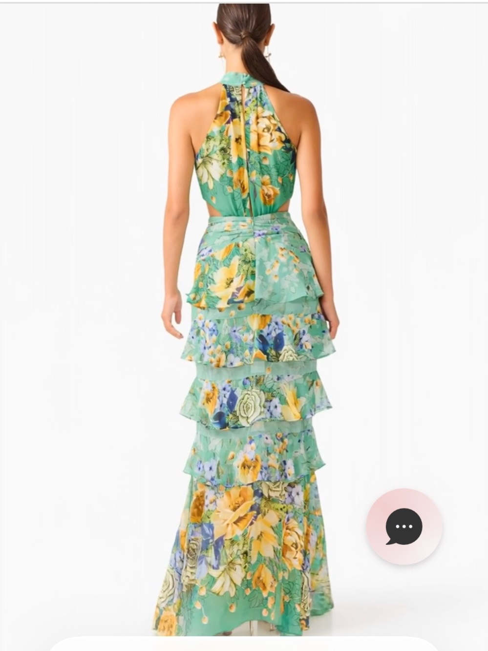 Elliatt Green Floral Ruffle Maxi Dress - Picture 2 of 6